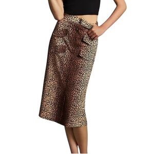 Anthropologie x Mare leopard print a-line midi skirt size S excellent condition